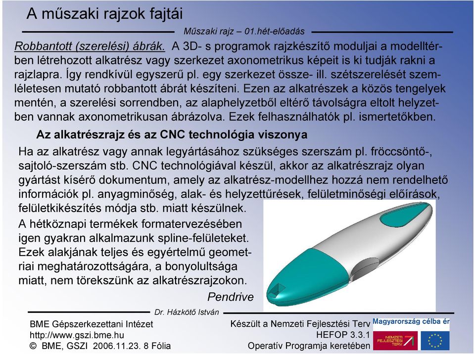 szétszerelését szemléletesen mutató robbantott ábrát készíteni.