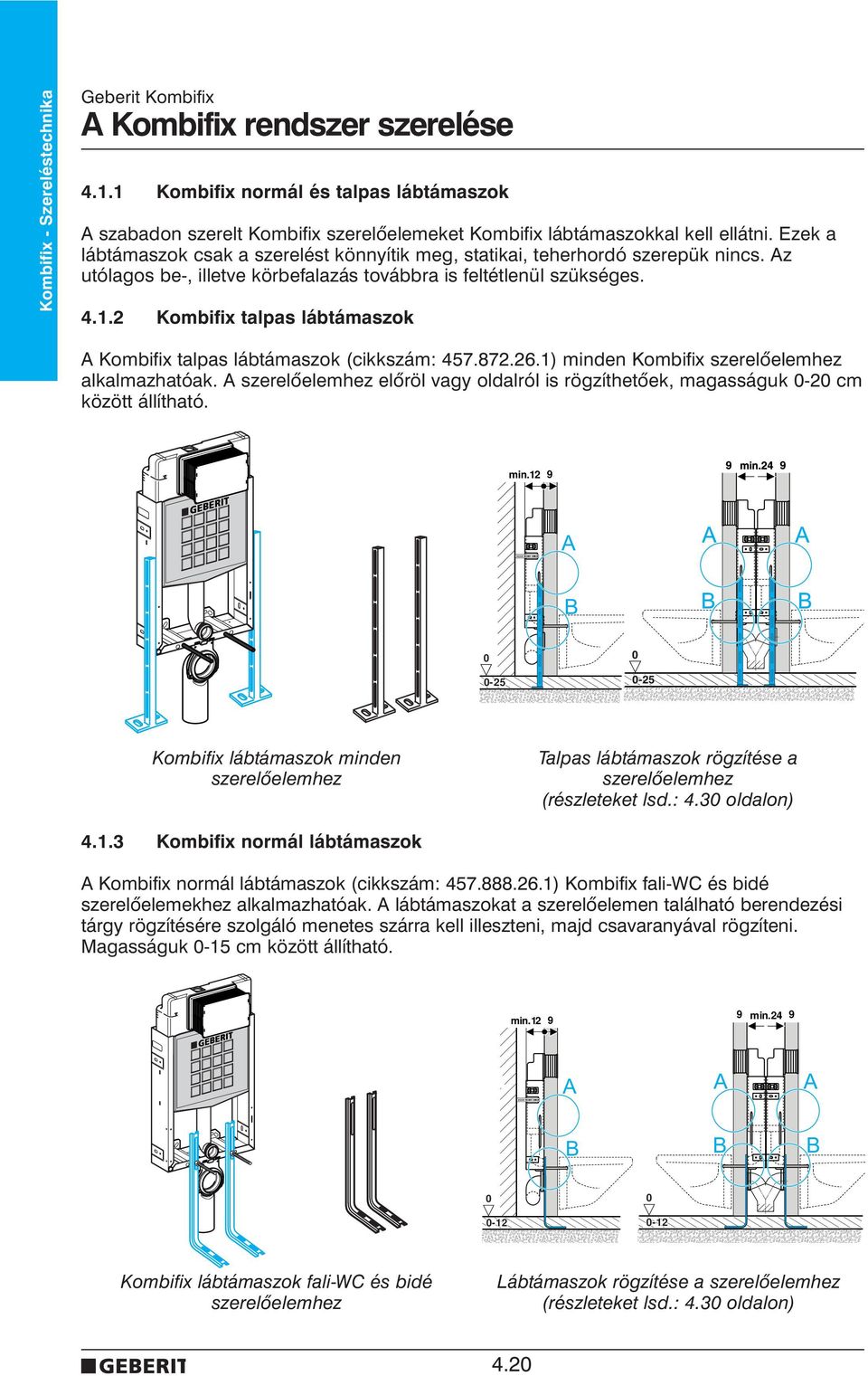 2 Kombifix talpas lábtámaszok A Kombifix talpas lábtámaszok (cikkszám: 457.872.26.1) minden Kombifix szerelõelemhez alkalmazhatóak.