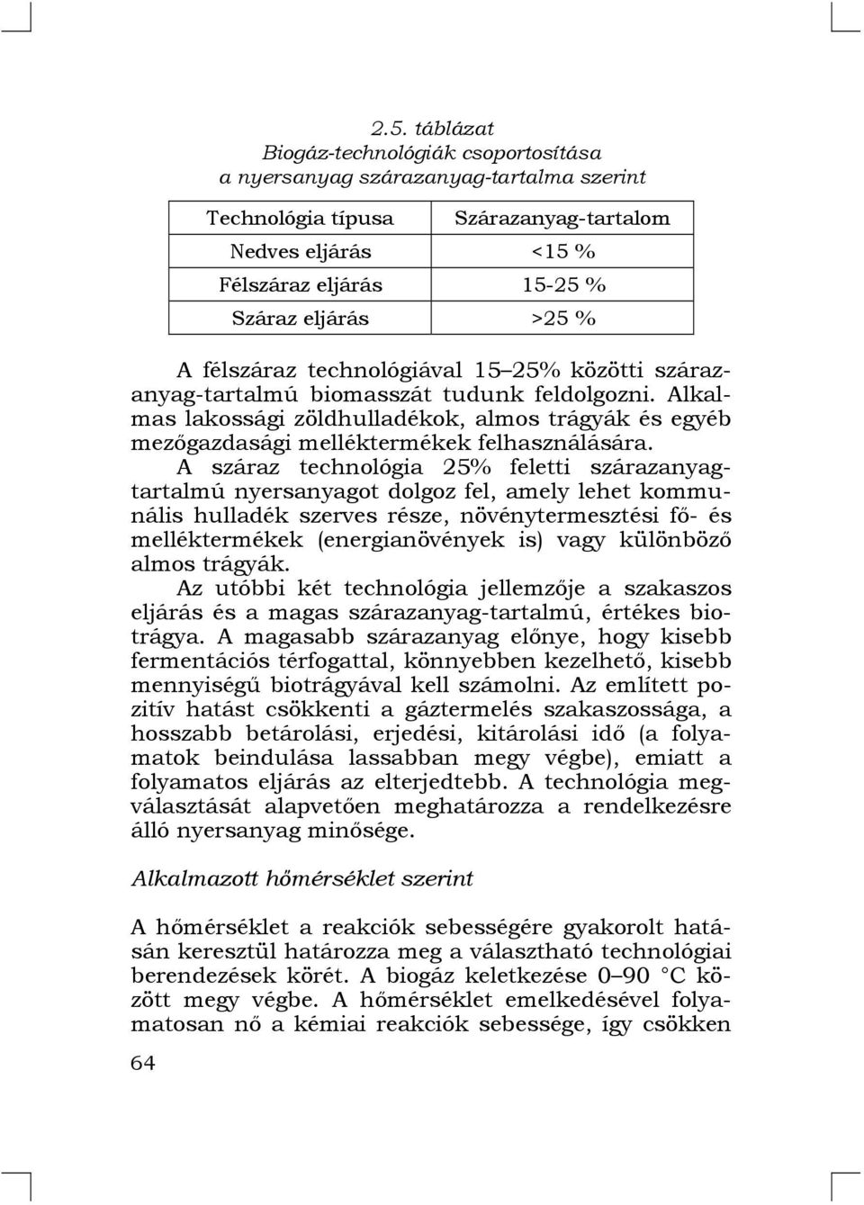 félszáraz technológiával 15 25% közötti szárazanyag-tartalmú biomasszát tudunk feldolgozni. Alkalmas lakossági zöldhulladékok, almos trágyák és egyéb mezőgazdasági melléktermékek felhasználására.