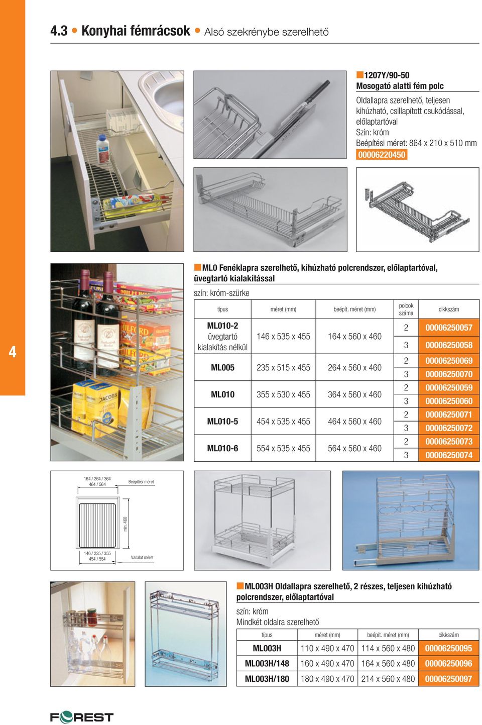 méret (mm) ML010-2 üvegtartó kialakítás nélkül 146 x 535 x 455 164 x 560 x 460 ML005 235 x 515 x 455 264 x 560 x 460 ML010 355 x 530 x 455 364 x 560 x 460 ML010-5 454 x 535 x 455 464 x 560 x 460