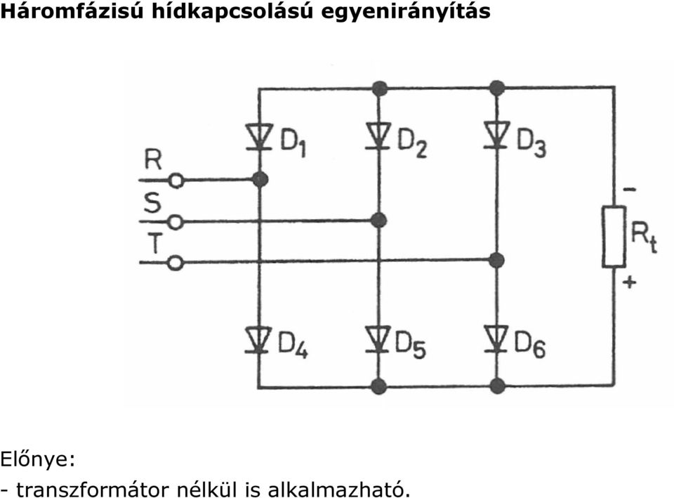 egyenirányítás Előnye: