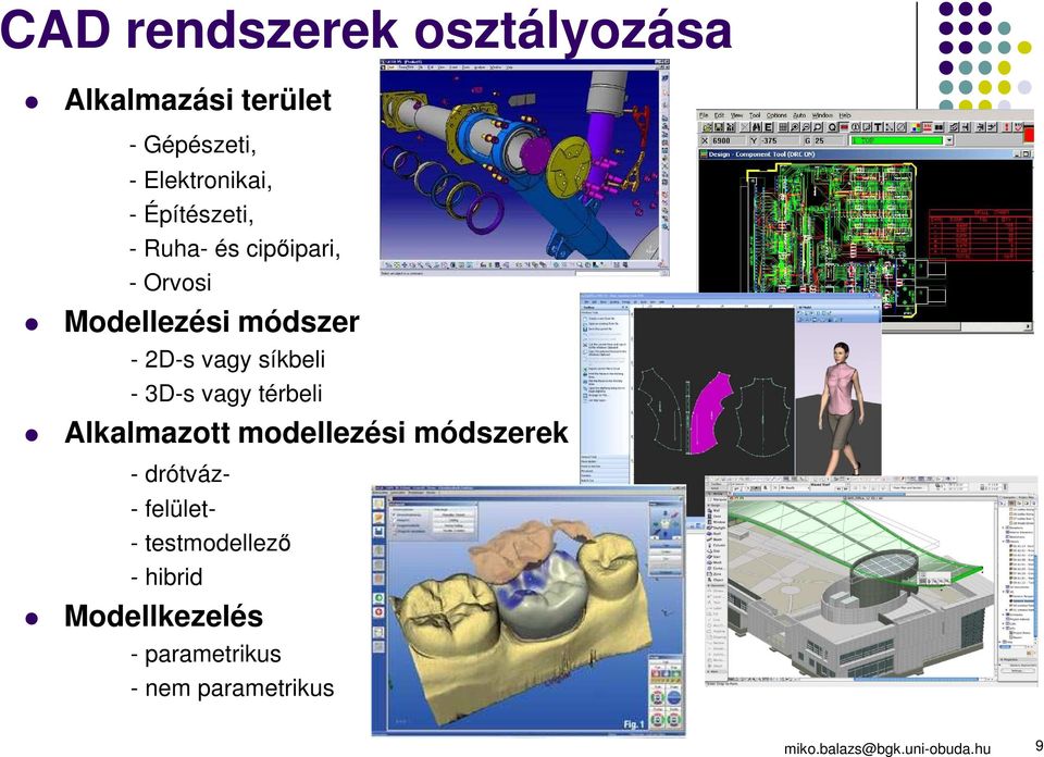 3D-s vagy térbeli Alkalmazott modellezési módszerek - drótváz- - felület- -