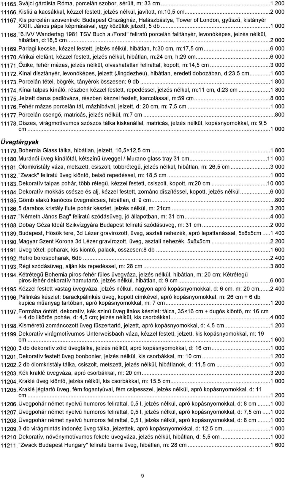 /forst" feliratú porcelán falitányér, levonóképes, jelzés nélkül, hibátlan, d:18,5 cm...2 000 11169.Parlagi kecske, kézzel festett, jelzés nélkül, hibátlan, h:30 cm, m:17,5 cm...6 000 11170.