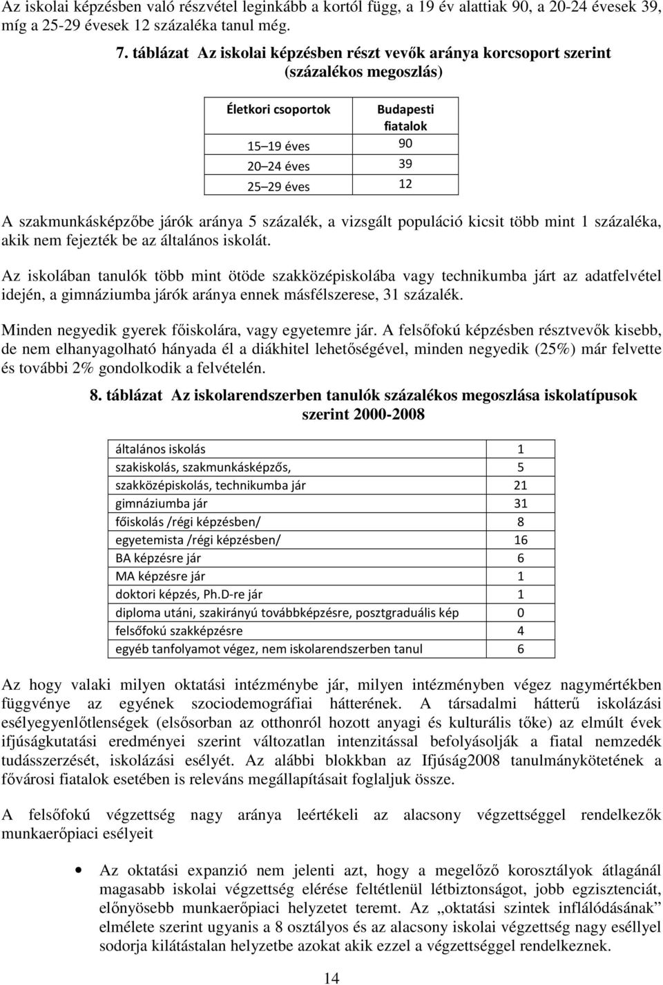 aránya 5 százalék, a vizsgált populáció kicsit több mint százaléka, akik nem fejezték be az általános iskolát.