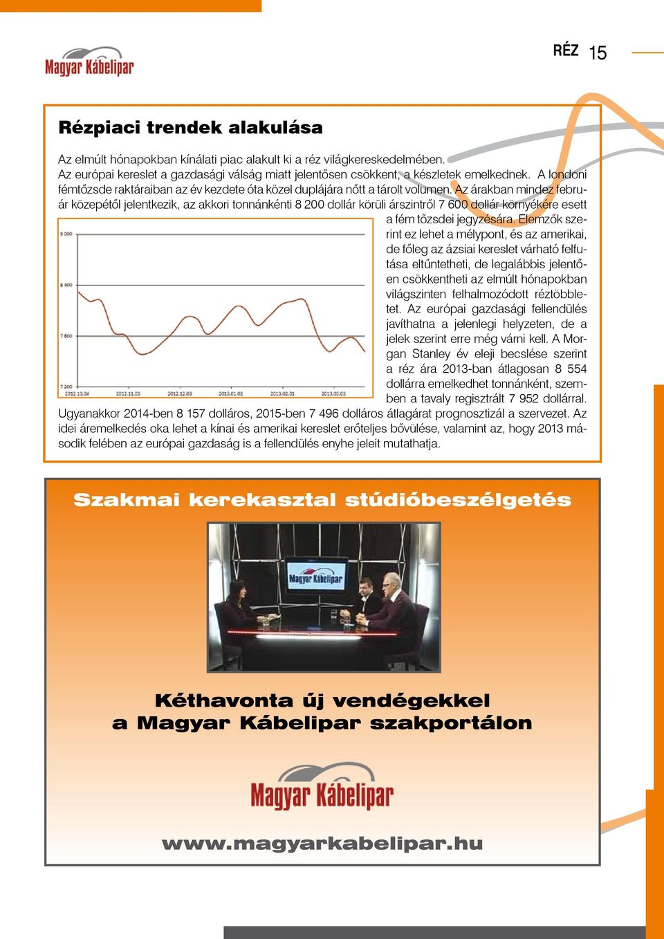 Az árakban mindez február közepétől jelentkezik, az akkori tonnánkénti 8 200 dollár körüli árszintről 7 600 dollár környékére esett a fém tőzsdei jegyzésára.