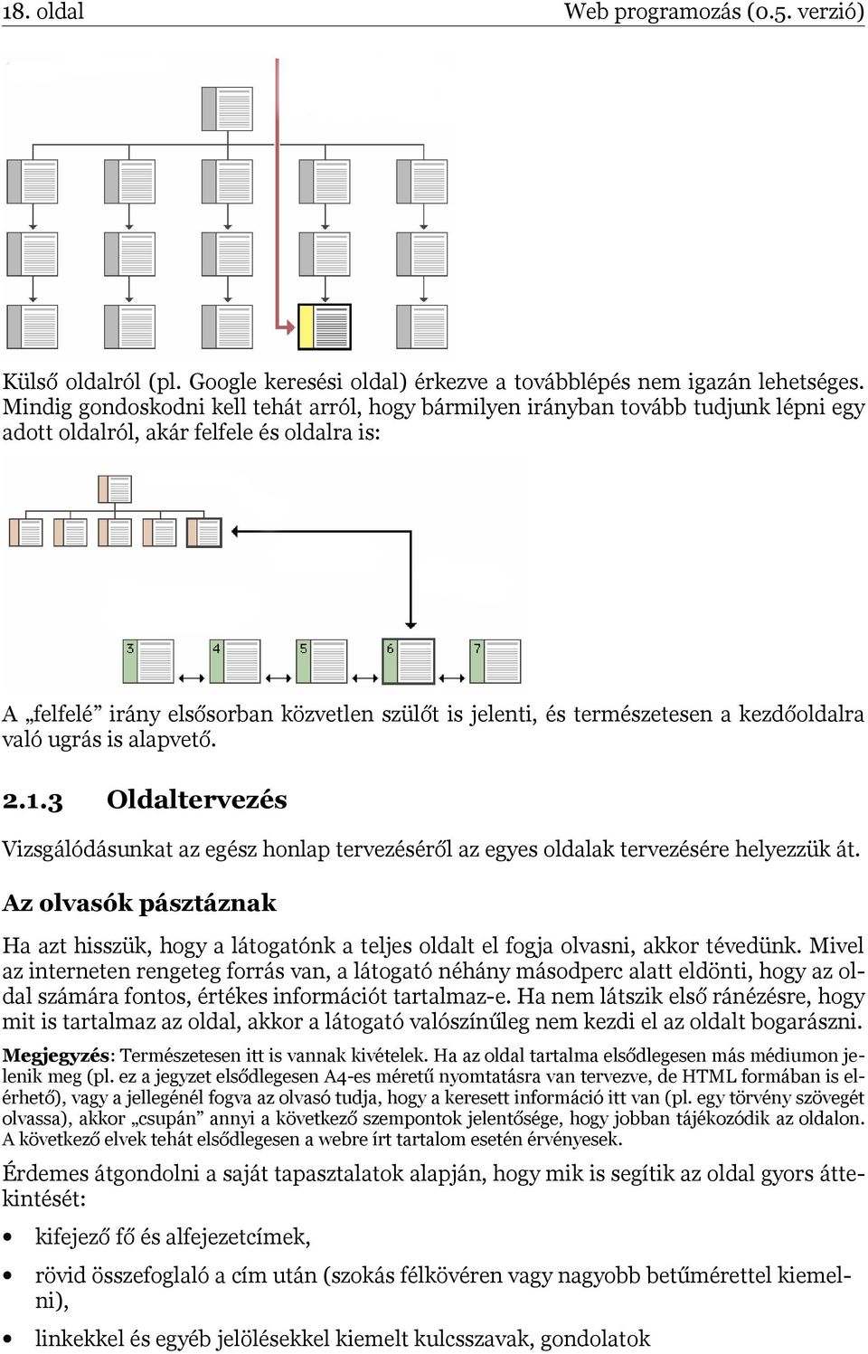 természetesen a kezdőoldalra való ugrás is alapvető. 2.1.3 Oldaltervezés Vizsgálódásunkat az egész honlap tervezéséről az egyes oldalak tervezésére helyezzük át.