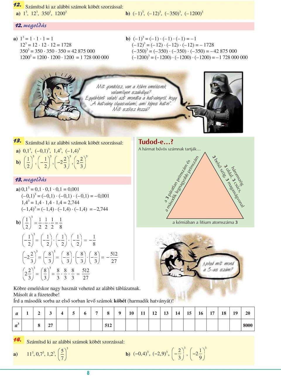 3 = 1200 1200 1200 = 1 728 000 000 ( 1200) 3 = ( 1200) ( 1200) ( 1200) = 1 728 000 000 Mit gondolsz, van a köbre emelésnek valamilyen szabálya?