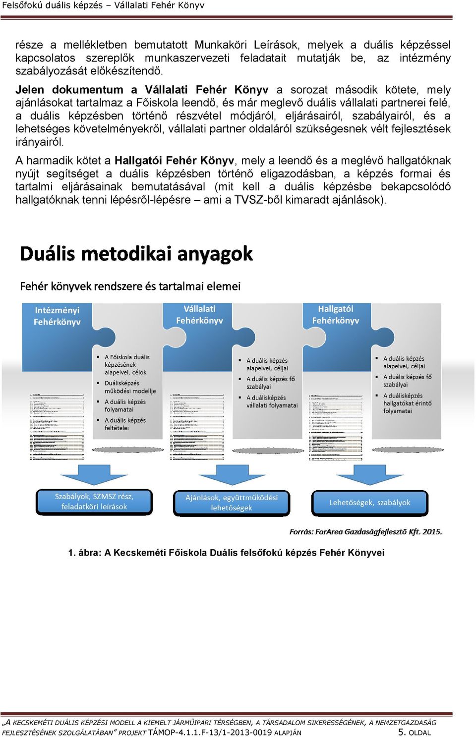 Jelen dokumentum a Vállalati Fehér Könyv a sorozat második kötete, mely ajánlásokat tartalmaz a Főiskola leendő, és már meglevő duális vállalati partnerei felé, a duális képzésben történő részvétel