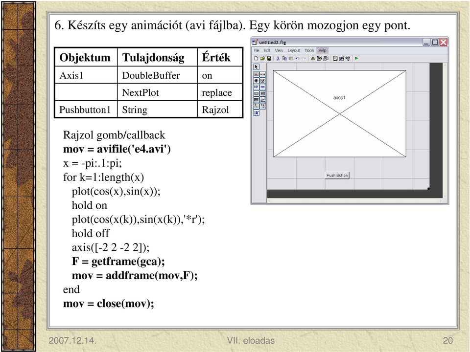 gomb/callback mov = avifile('e4.avi') x = -pi:.