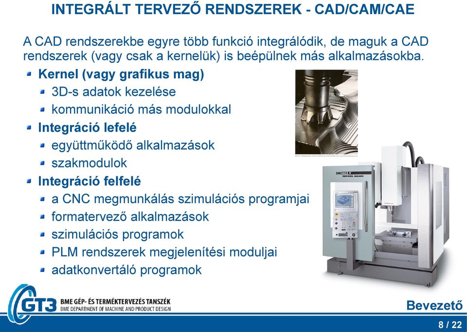 Kernel (vagy grafikus mag) 3D-s adatok kezelése kommunikáció más modulokkal Integráció lefelé együttműködő alkalmazások