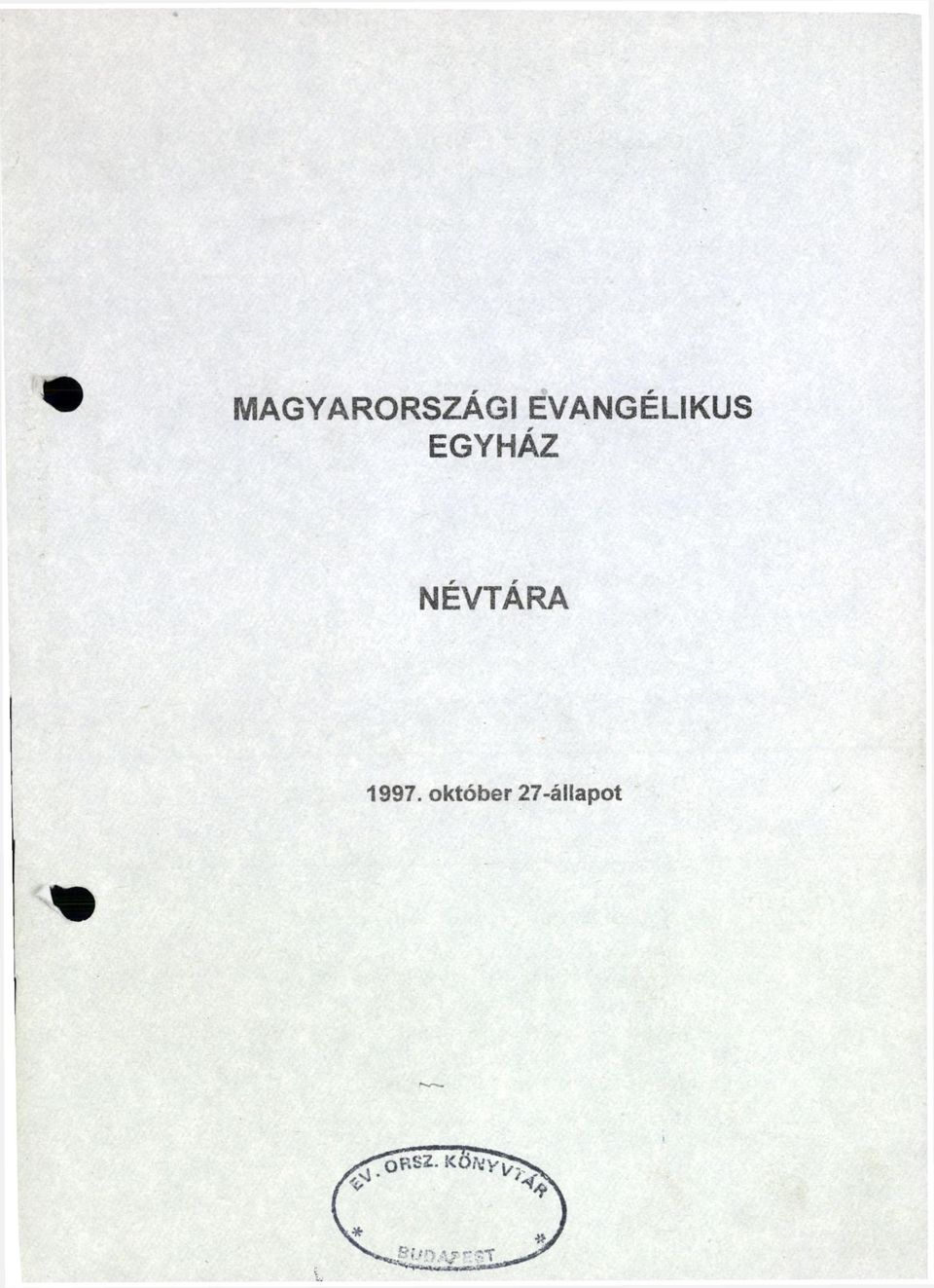 EGYHÁZ NÉVTÁRA