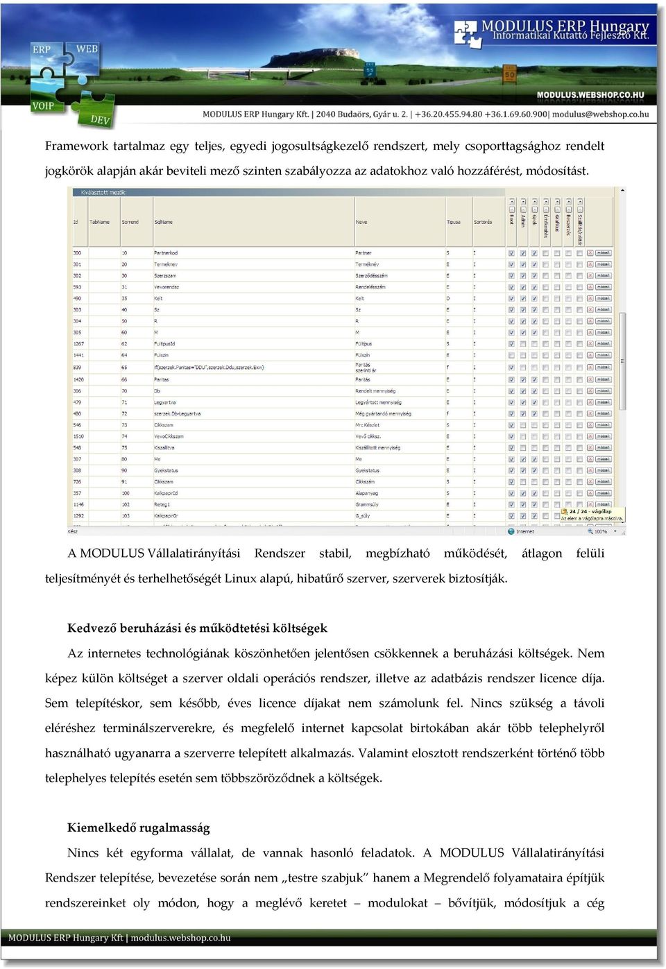 Kedvező beruházási és működtetési költségek Az internetes technológiának köszönhetően jelentősen csökkennek a beruházási költségek.