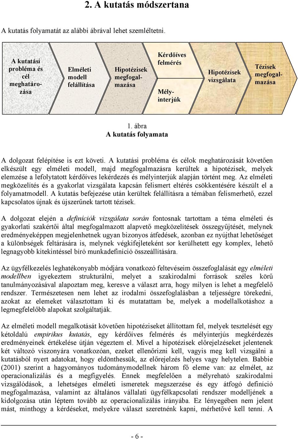 ábra A kutatás folyamata A dolgozat felépítése is ezt követi.