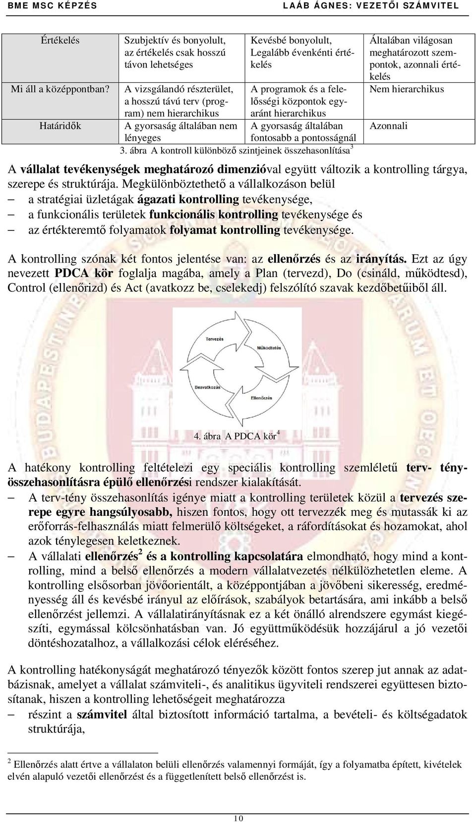 bonyolult, Legalább évenkénti értékelés A programok és a felelısségi központok egyaránt hierarchikus A gyorsaság általában fontosabb a pontosságnál 3.