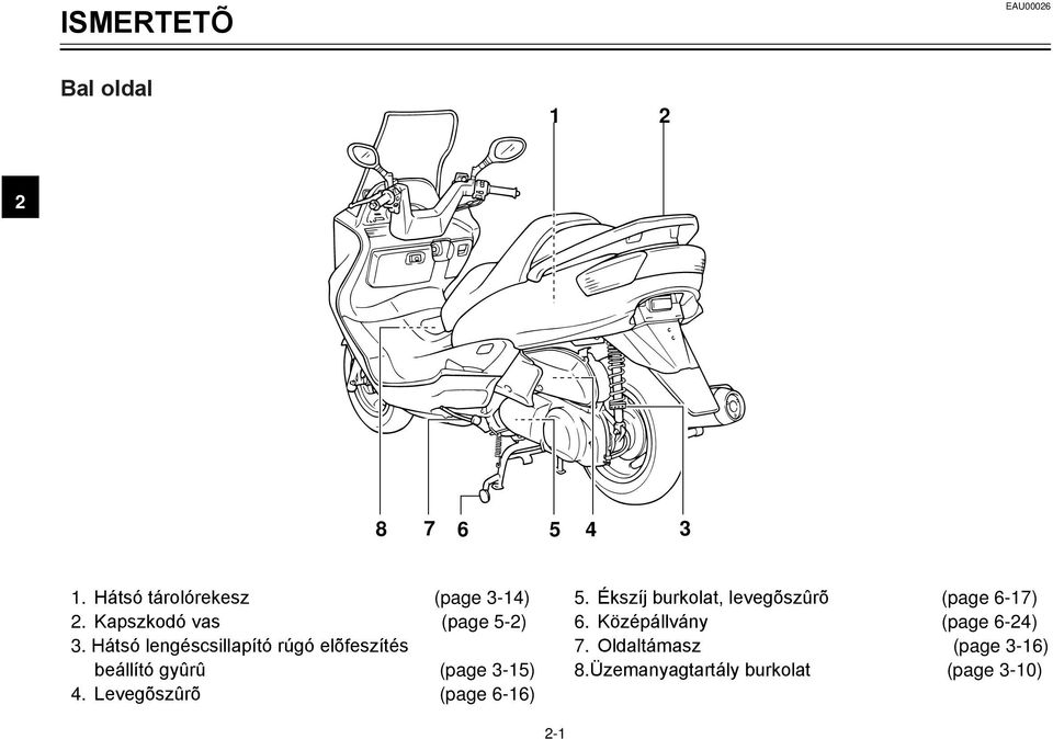 Hátsó lengéscsillapító rúgó elõfeszítés beállító gyûrû (page -).