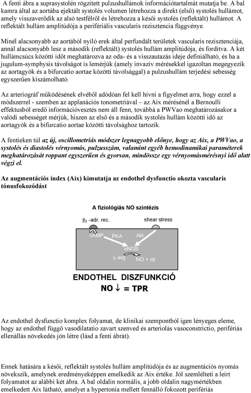 A reflektált hullám amplitúdója a perifériális vascularis rezisztencia függvénye.