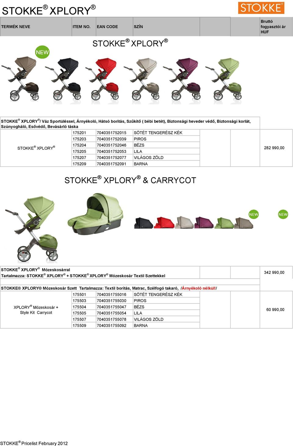 STOKKE XPLORY & CARRYCOT STOKKE XPLORY Mózeskosárral Tartalmazza: STOKKE XPLORY + STOKKE XPLORY Mózeskosár Textil Szettekkel 342 990,00 STOKKE XPLORY Mózeskosár Szett Tartalmazza: Textil borítás,