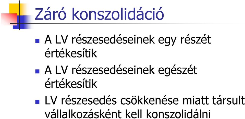 egészét értékesítik LV részesedés csökkenése