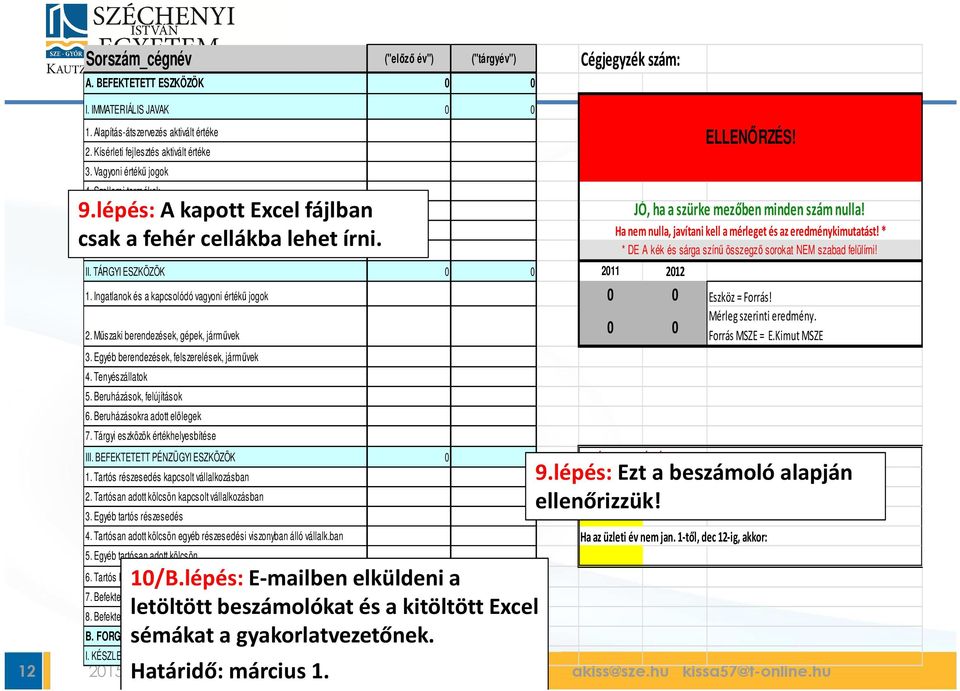 Immateriális javak értékhelyesbítése II. TÁRGYI ESZKÖZÖK 0 0 2011 2012 1. Ingatlanok és a kapcsolódó vagyoni értékű jogok 0 0 Eszköz = Forrás! 2. Műszaki berendezések, gépek, járművek 0 0 3.