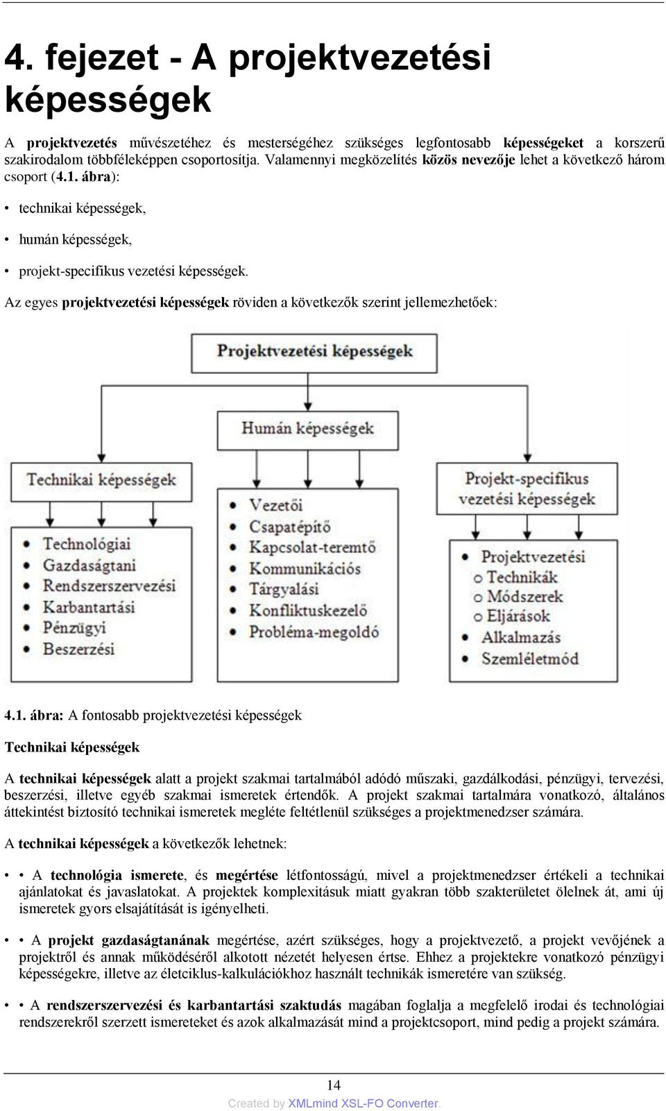 Az egyes projektvezetési képességek röviden a következők szerint jellemezhetőek: 4.1.