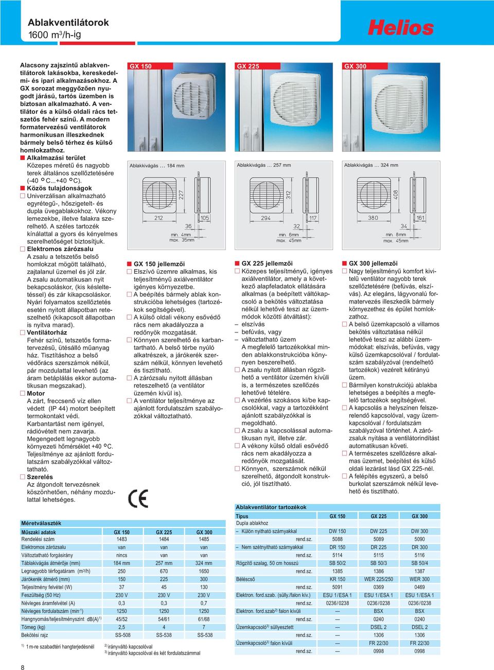 A modern formatervezésű ventilátorok harmonikusan illeszkednek bármely belső térhez és külső homlokzathoz. Alkalmazási terület Közepes méretű és nagyobb terek általános szellőztetésére (-40 C...+40 C).