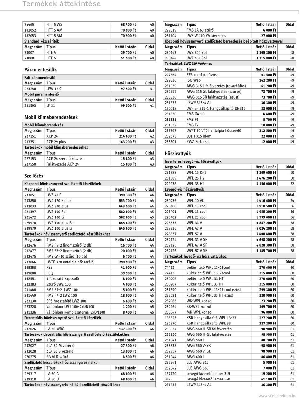 Tartozékok mobil klímaberendezéshez 227153 ACP 24 szerelő készlet 15 800 Ft 43 227550 Falátvezetés ACP 24 15 800 Ft 43 Szellőzés Központi hővisszanyerő szellőztető készülékek 233851 LWZ 70 E 399 300