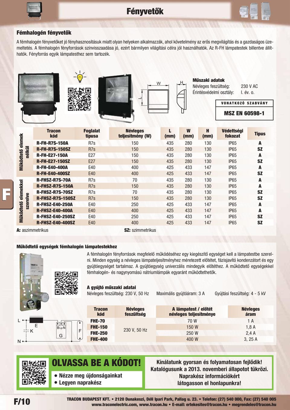 W H feszültség: 230 V AC Érintésvédelmi os