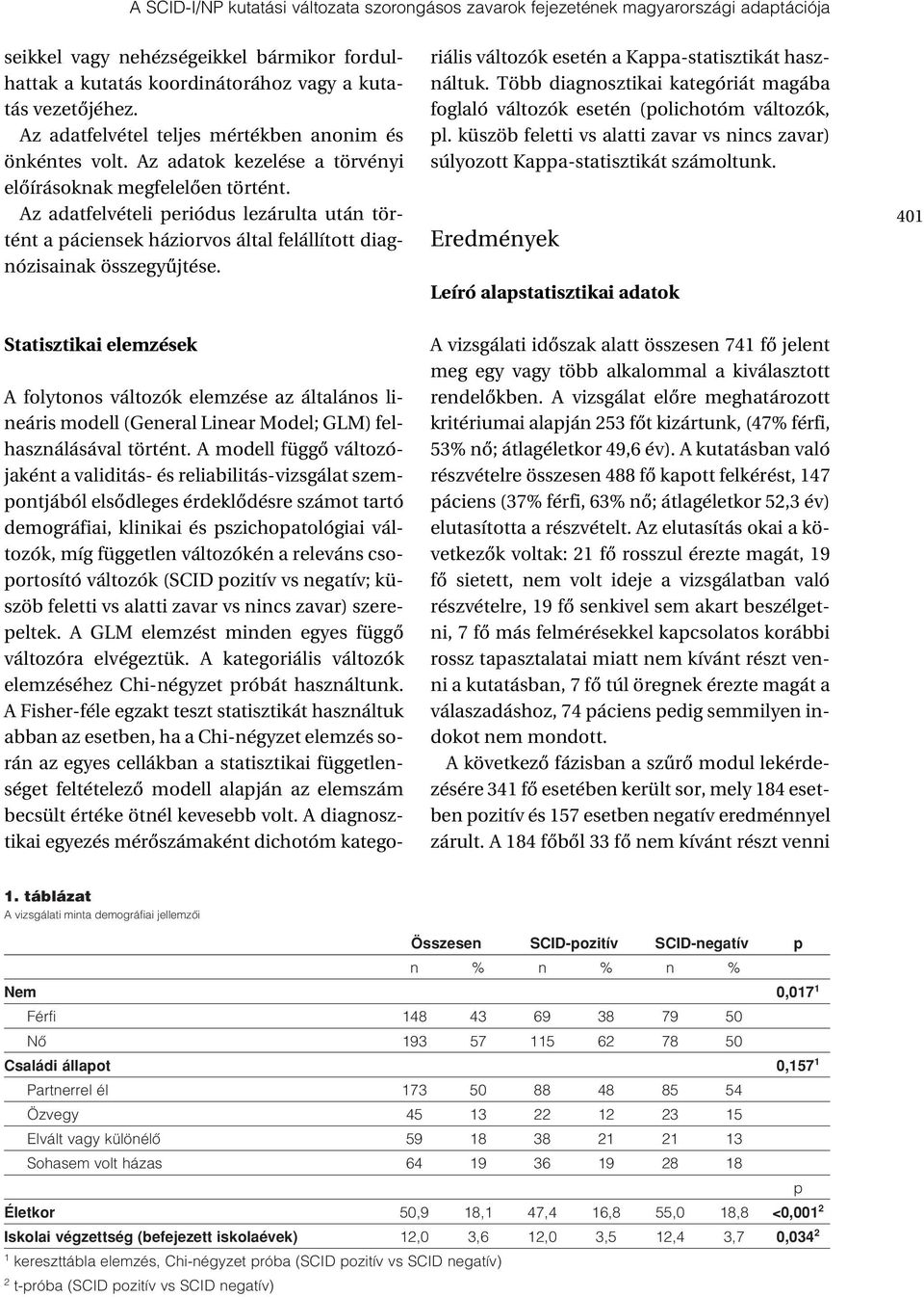 Az adatfelvételi periódus lezárulta után történt a páciensek háziorvos által felállított diagnózisainak összegyûjtése.