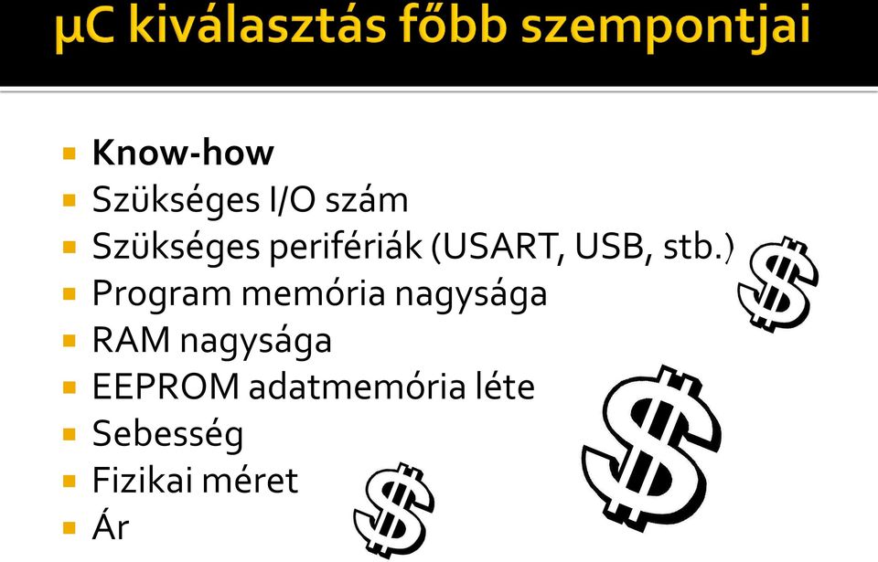 ) Program memória nagysága RAM