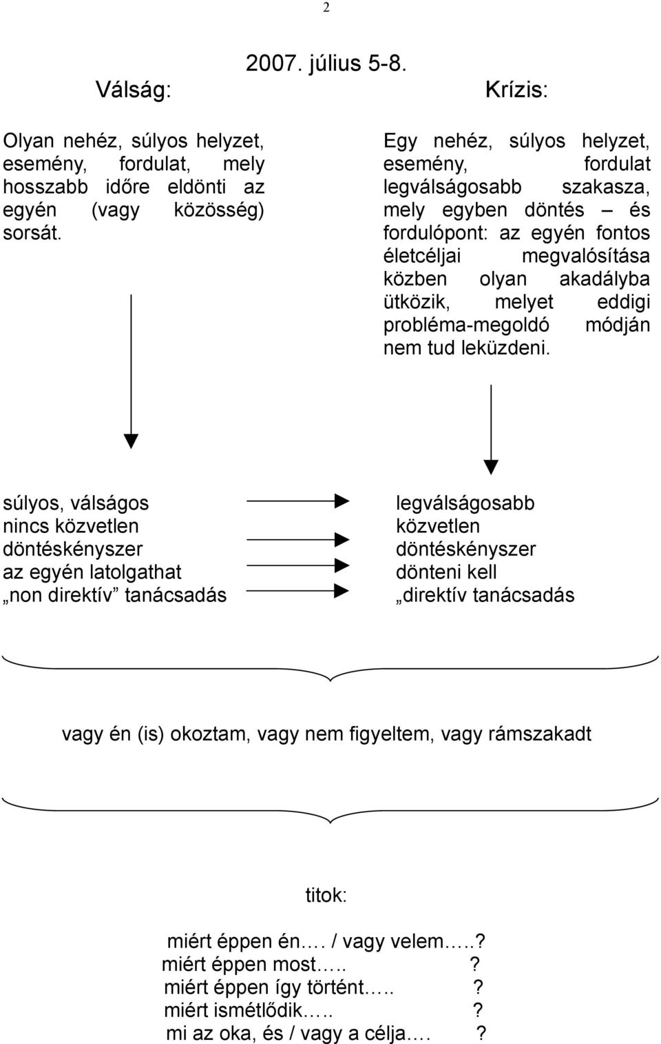 eddigi probléma-megoldó módján nem tud leküzdeni.