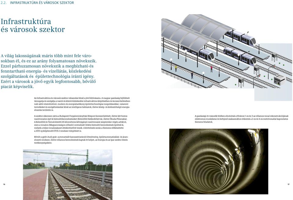 Ezért a városok a jövő egyik legfontosabb, bővülő piacát képviselik. Az Infrastruktúra és városok szektor válaszokat kínál a jövő kihívásaira.