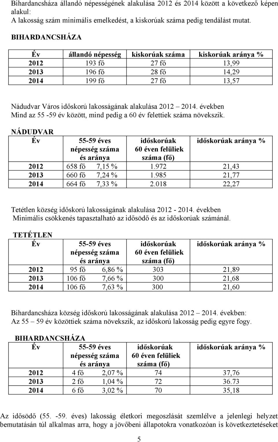 években Mind az 55-59 év között, mind pedig a 60 év felettiek száma növekszik.