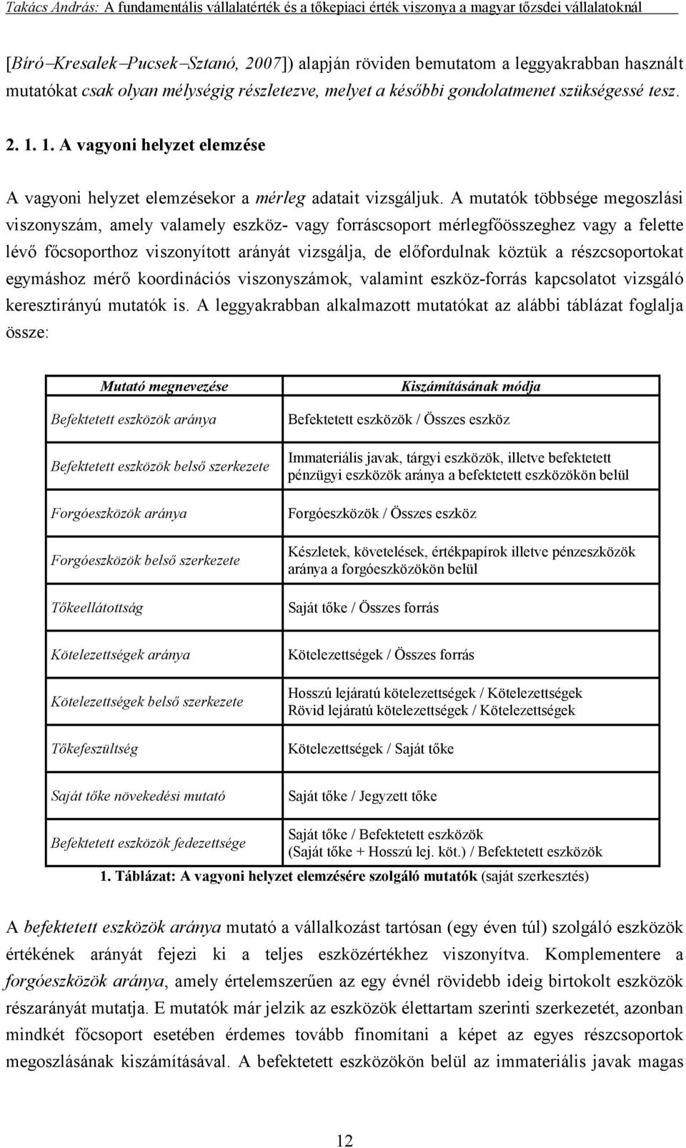 részcsoportokat egymáshoz mérı koordinációs viszonyszámok, valamint eszköz-forrás kapcsolatot vizsgáló keresztirányú mutatók is.