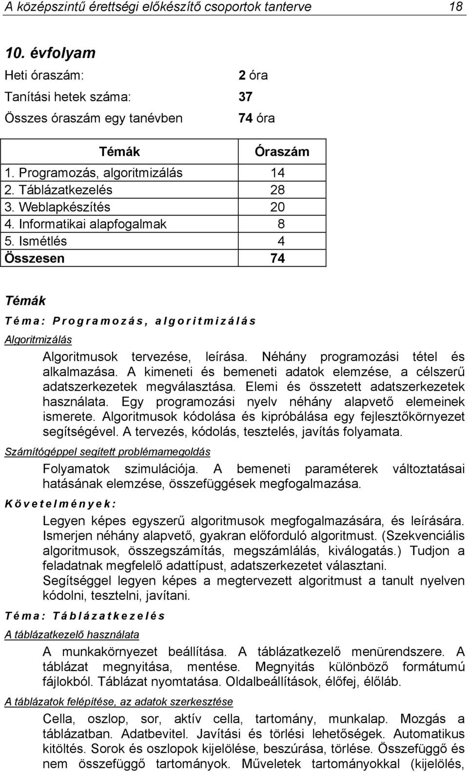 Néhány programozási tétel és alkalmazása. A kimeneti és bemeneti adatok elemzése, a célszerű adatszerkezetek megválasztása. Elemi és összetett adatszerkezetek használata.