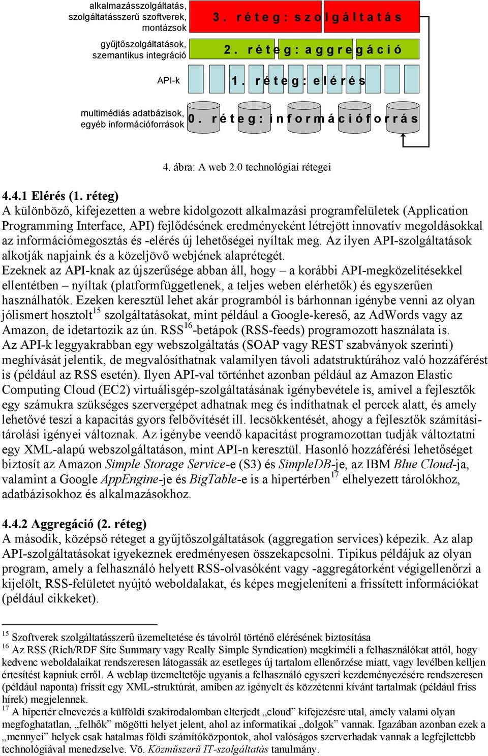 réteg) A különböző, kifejezetten a webre kidolgozott alkalmazási programfelületek (Application Programming Interface, API) fejlődésének eredményeként létrejött innovatív megoldásokkal az