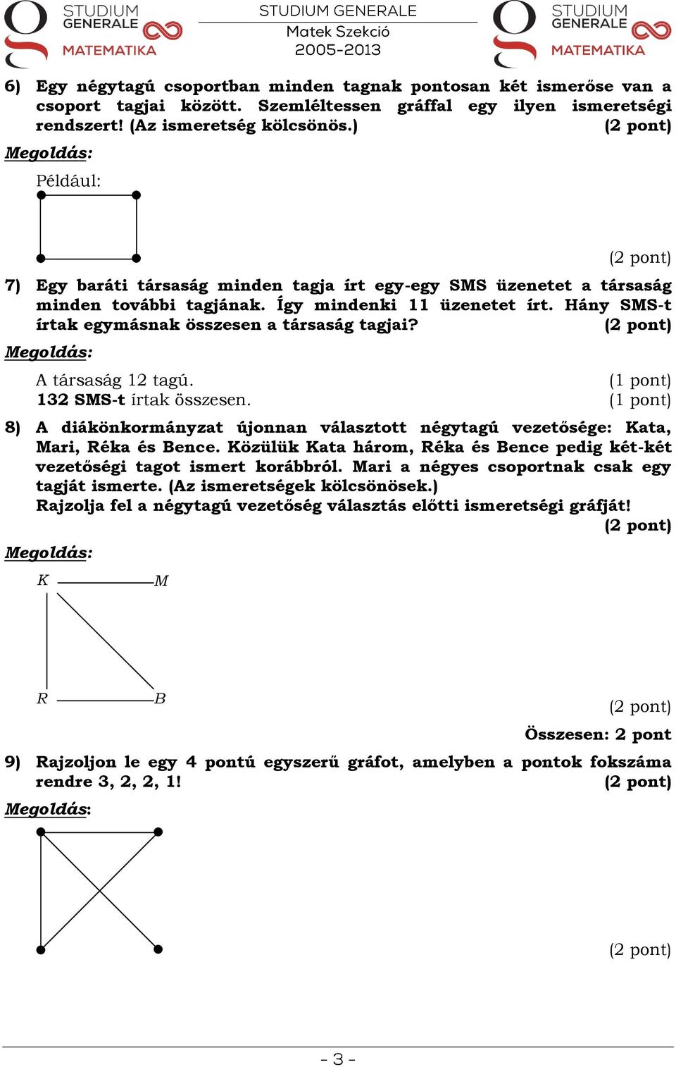 társaság 12 tagú. 132 SMS-t írtak összesen. 8) diákönkormányzat újonnan választott négytagú vezetősége: Kata, Mari, Réka és Bence.