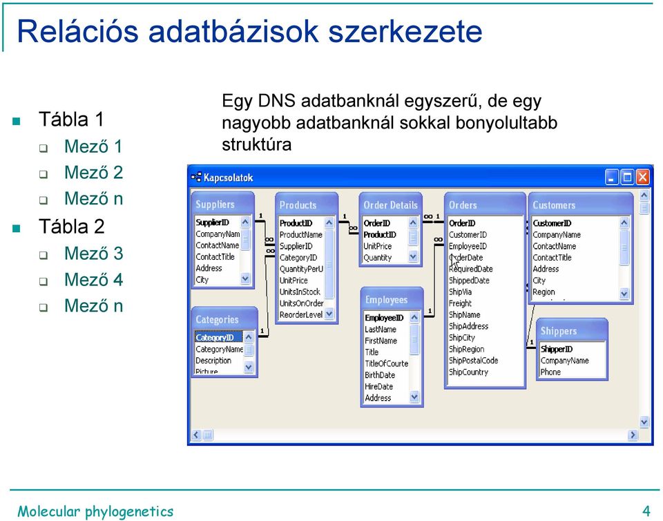 adatbanknál egyszerű, de egy nagyobb adatbanknál