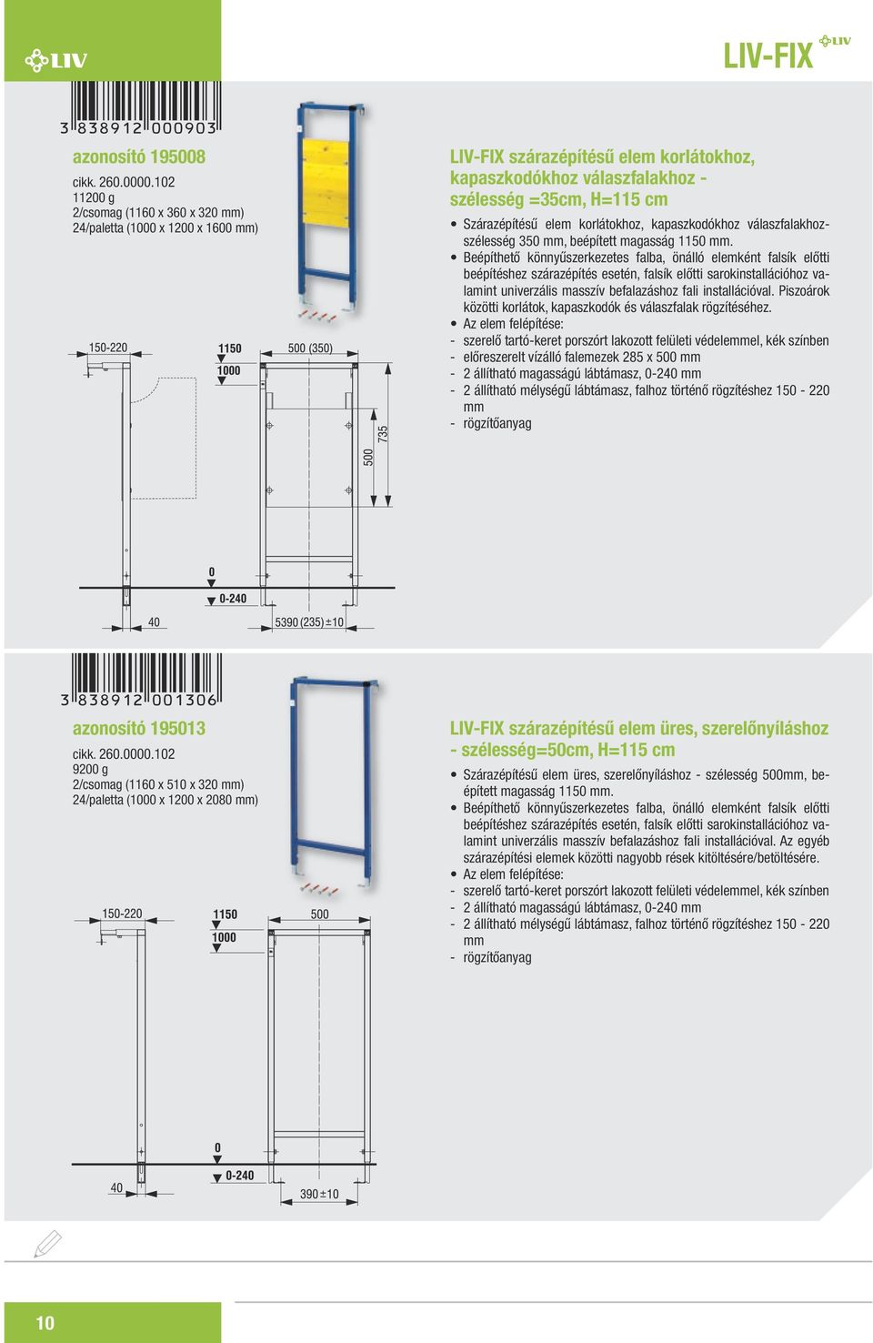 korlátokhoz, kapaszkodókhoz válaszfalakhozszélesség 350 mm, beépített magasság 1150 mm.