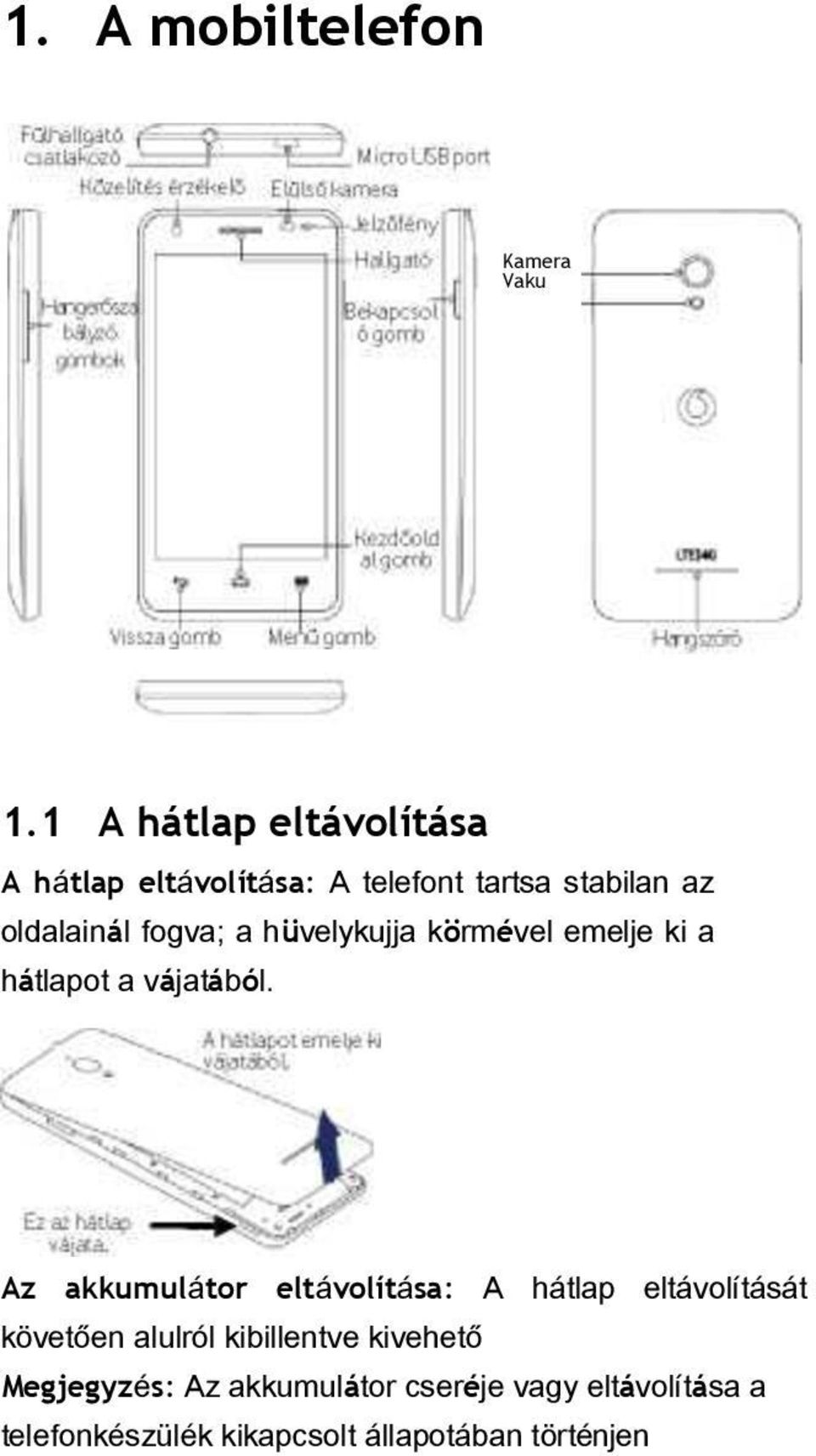 a hüvelykujja körmével emelje ki a hátlapot a vájatából.