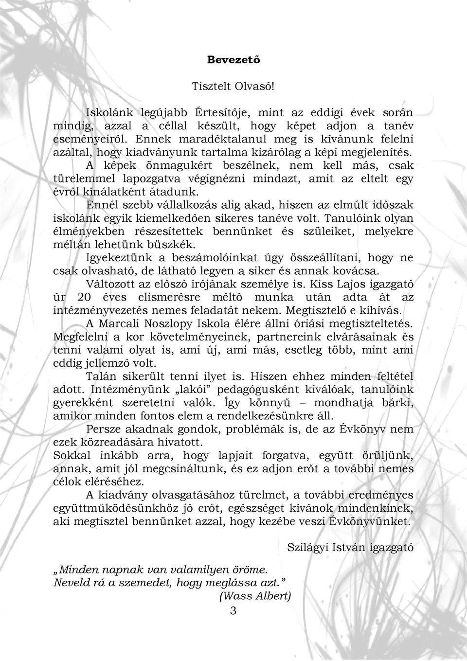 A képek önmagukért beszélnek, nem kell más, csak türelemmel lapozgatva végignézni mindazt, amit az eltelt egy évről kínálatként átadunk.