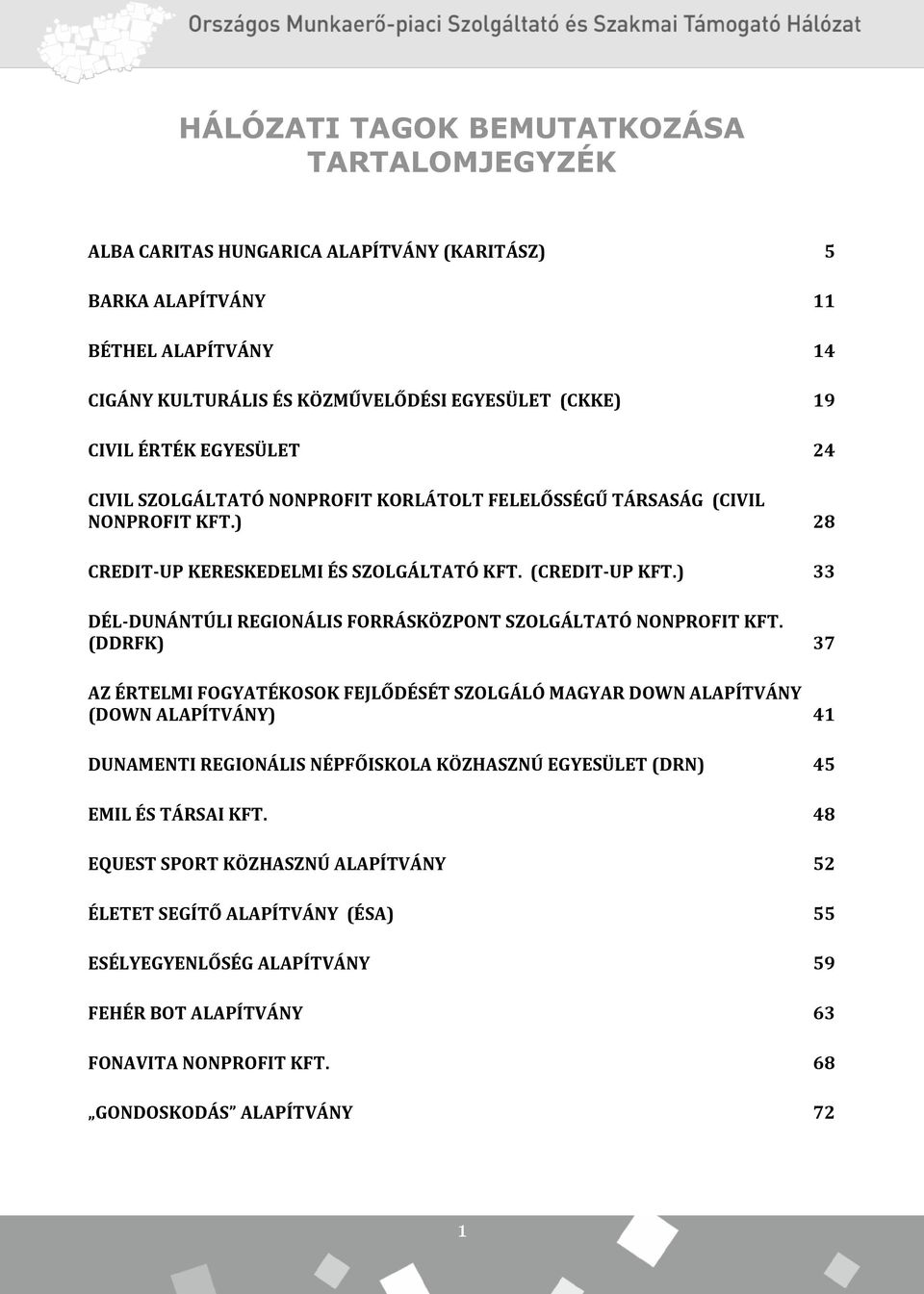 ) 33 DÉL-DUNÁNTÚLI REGIONÁLIS FORRÁSKÖZPONT SZOLGÁLTATÓ NONPROFIT KFT.