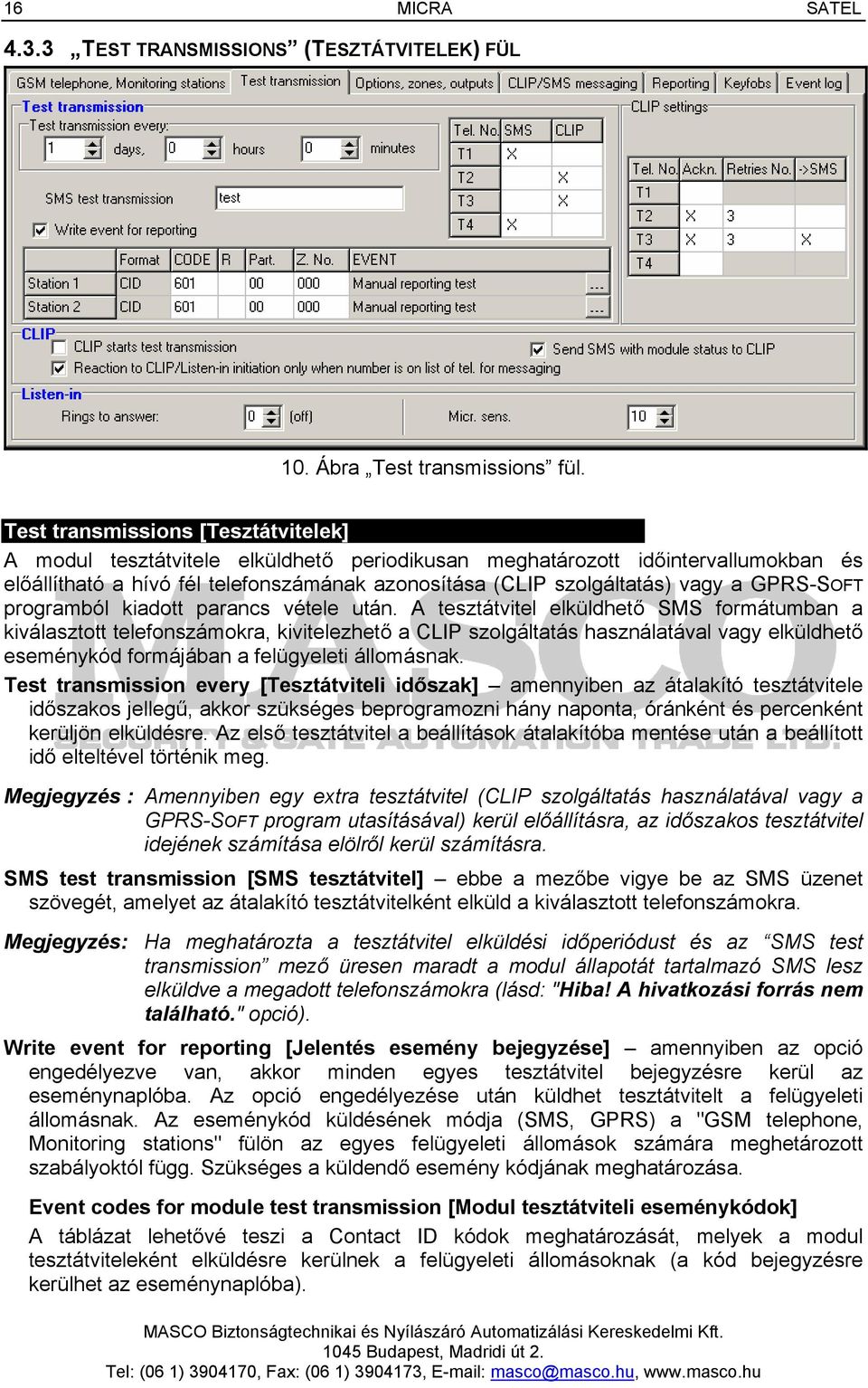 GPRS-SOFT programból kiadott parancs vétele után.