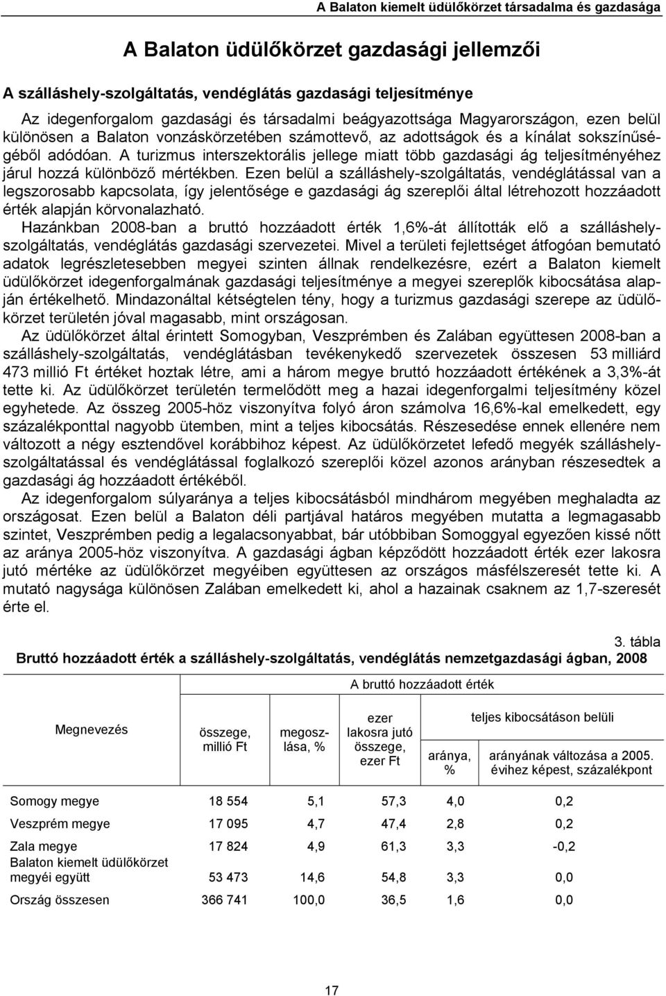 A turizmus interszektorális jellege miatt több gazdasági ág teljesítményéhez járul hozzá különböző mértékben.