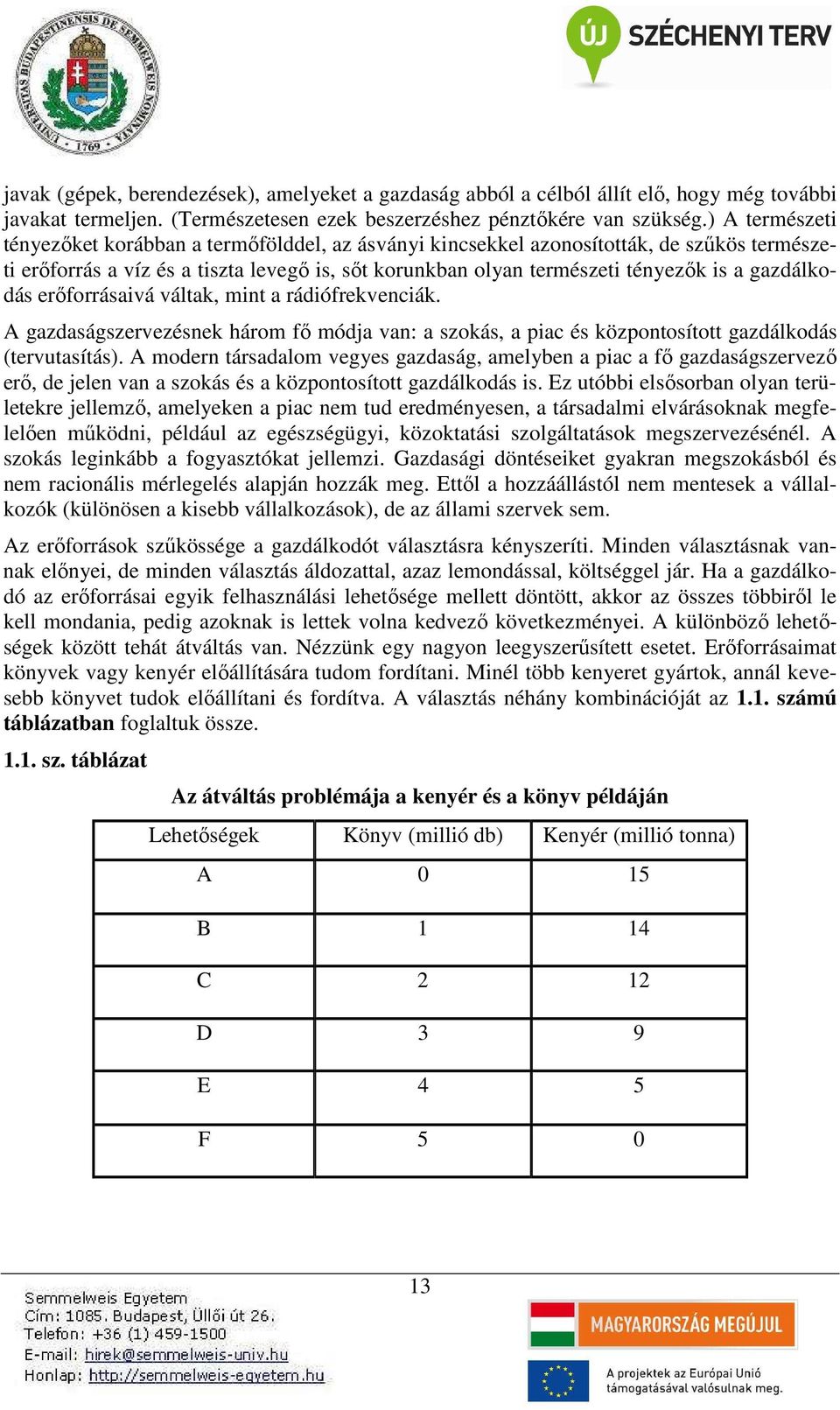 gazdálkodás erőforrásaivá váltak, mint a rádiófrekvenciák. A gazdaságszervezésnek három fő módja van: a szokás, a piac és központosított gazdálkodás (tervutasítás).