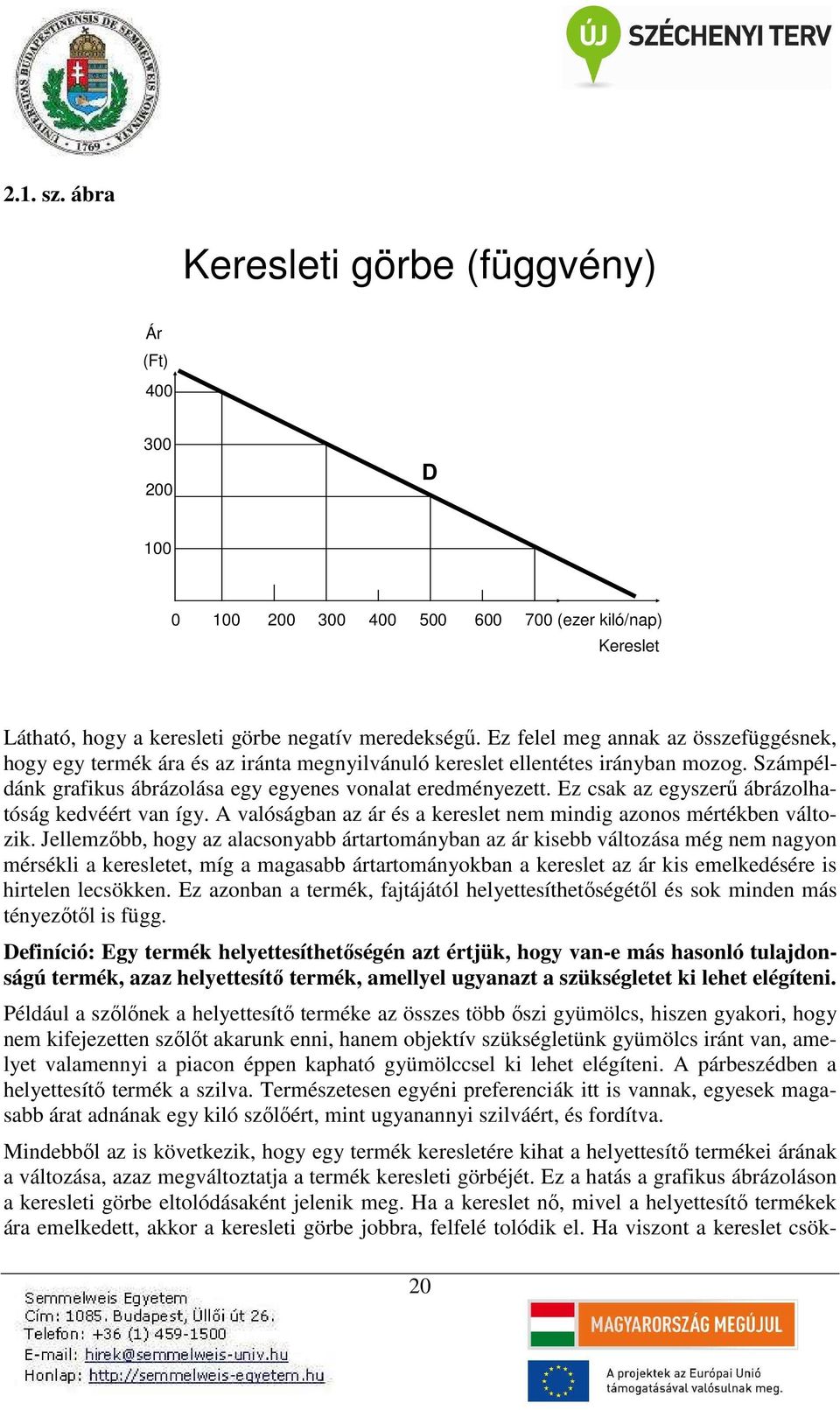 Ez csak az egyszerű ábrázolhatóság kedvéért van így. A valóságban az ár és a kereslet nem mindig azonos mértékben változik.