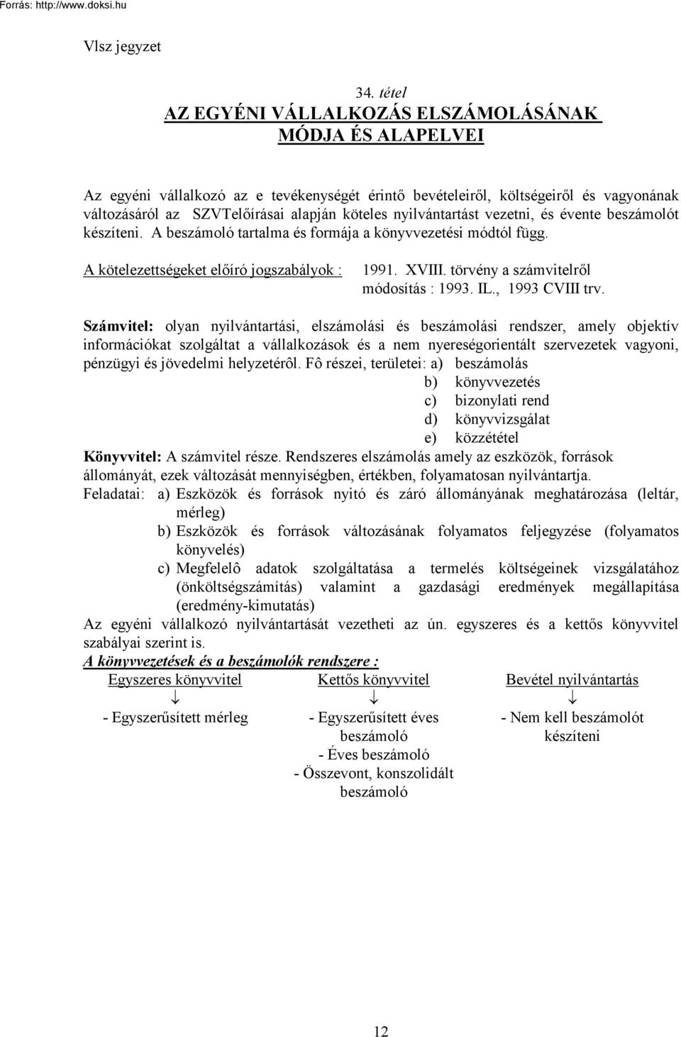 törvény a számvitelről módosítás : 1993. IL., 1993 CVIII trv.