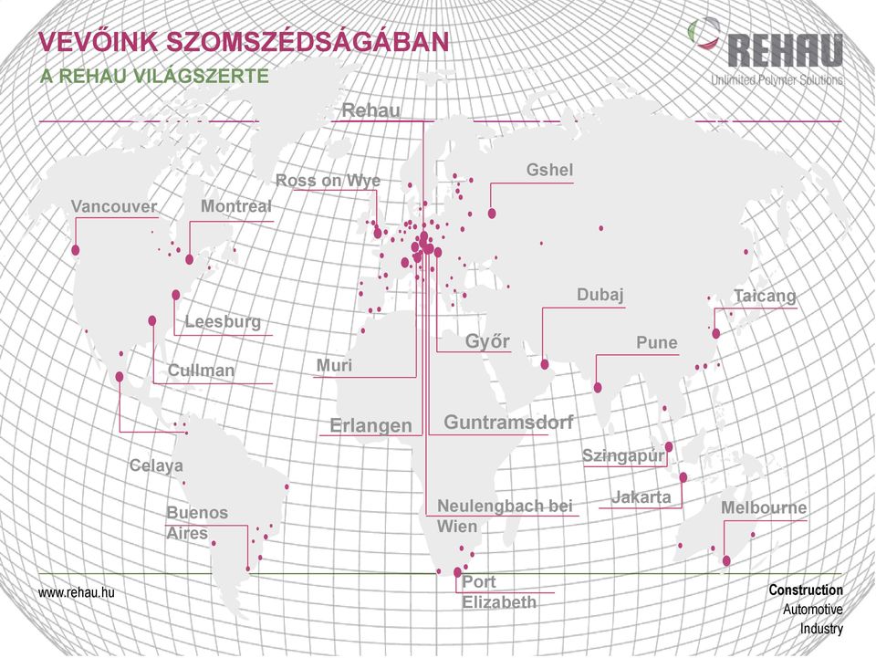 Pune Taicang Erlangen Guntramsdorf Celaya Szingapúr Buenos