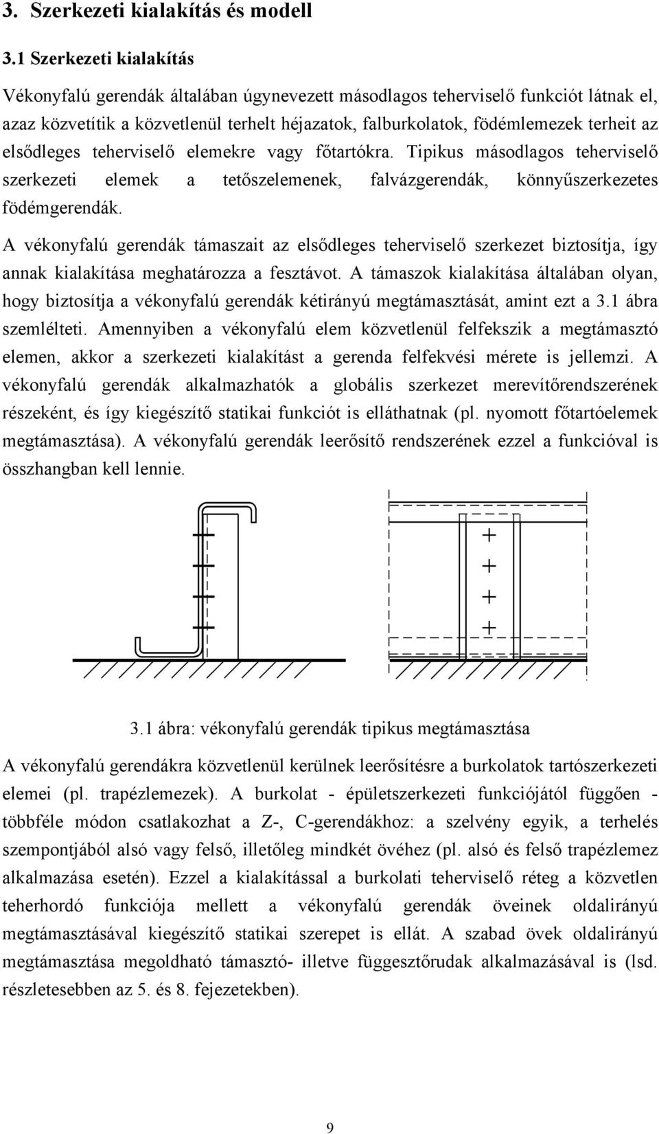 elsődleges teherviselő eleekre vagy főtartókra. Tipikus ásodlagos teherviselő szerkezeti eleek a tetőszeleenek, falvázgerendák, könnyűszerkezetes födégerendák.