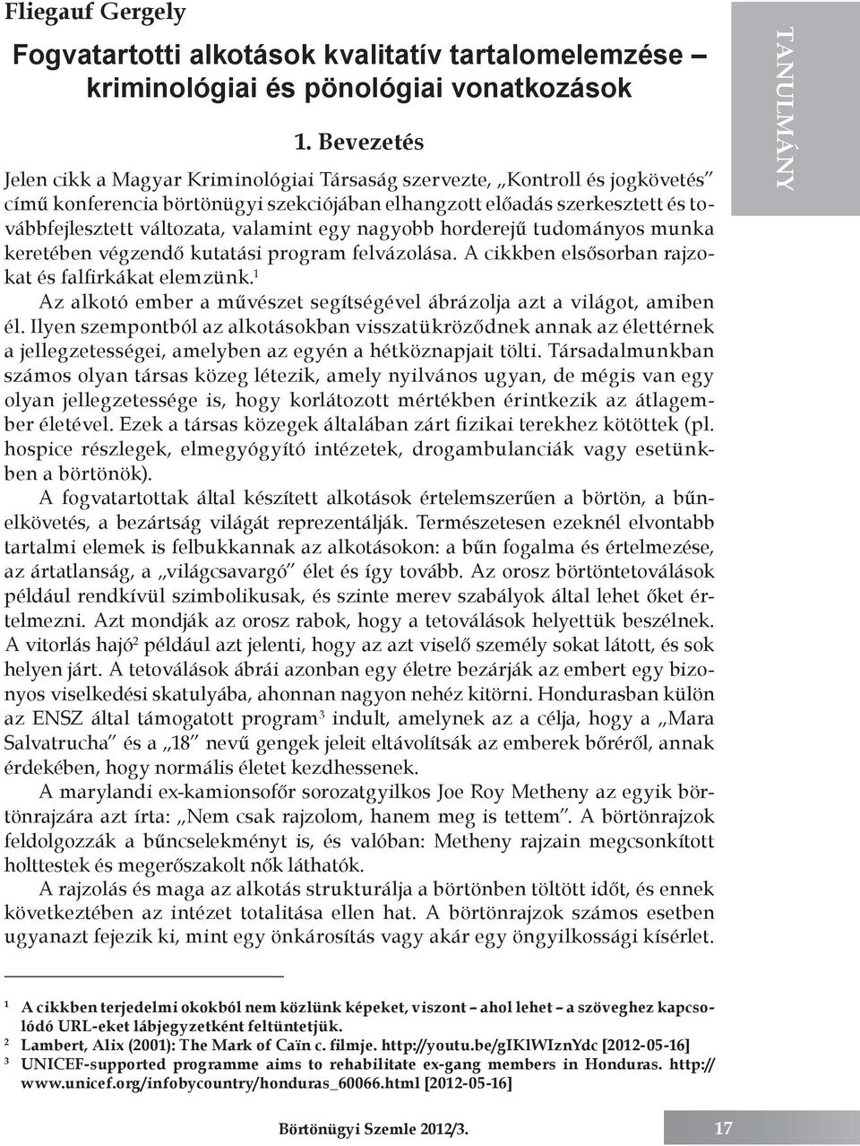 valamint egy nagyobb horderejű tudományos munka keretében végzendő kutatási program felvázolása. A cikkben elsősorban rajzokat és falfirkákat elemzünk.