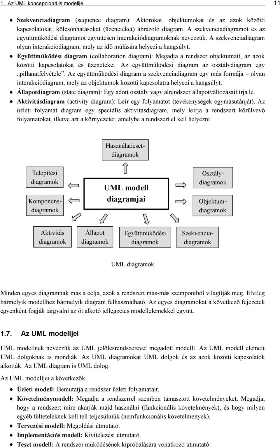 Együttműködé si diagram (collaboration diagram): Megadja a rendszer objektumait, az azok közötti kapcsolatokat é s ü zeneteket. Az együ ttműködé si diagram az osztálydiagram egy pillanatfelvé tele.